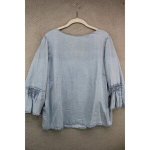 J.Jill Denim 3/4 Belled Sleeve Tunic-Size Large-BOHO